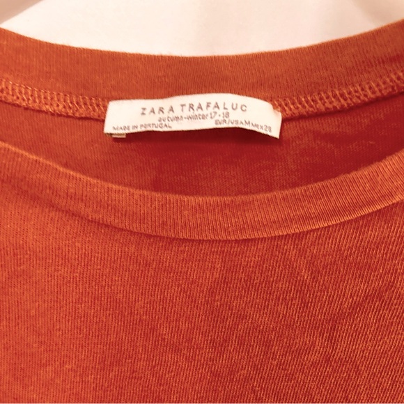 Zara TRF Short Sleeve Flutter Sleeve Crop Top size M - Picture 2 of 5